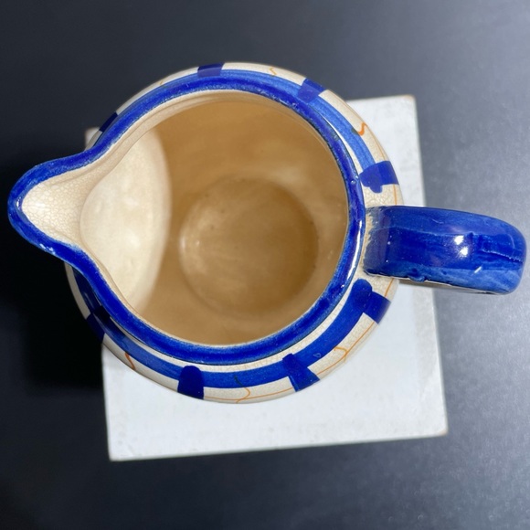Small Vintage Japanese Porcelain Creamer
Hand Painted - Navy Blue Plaid /Orange - Picture 6 of 6